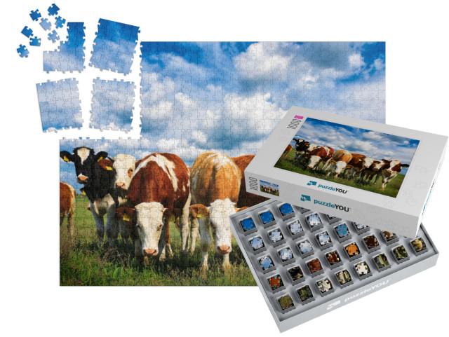 Cows on a Green Summer Meadow... | SMART SORTED® | Jigsaw Puzzle with 1000 pieces