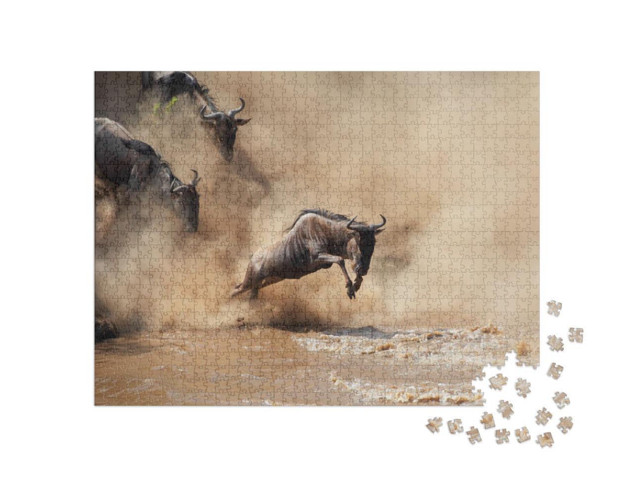 It is the Great Wildebeest Migration. These Are Good Pict... Jigsaw Puzzle with 1000 pieces