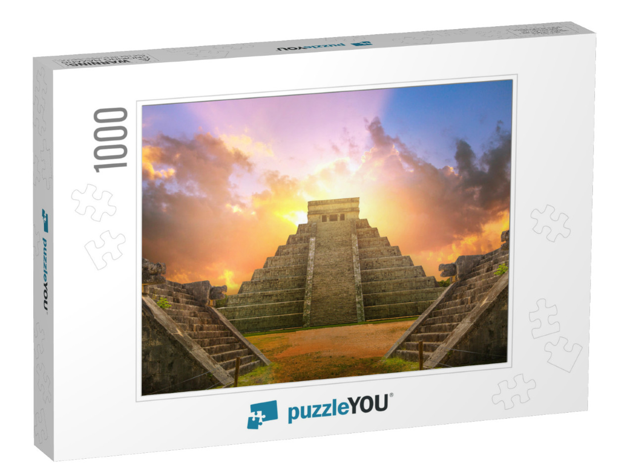 Mexico, Chichen Itza, Yucatan. Mayan Pyramid of Kukulcan... Jigsaw Puzzle with 1000 pieces