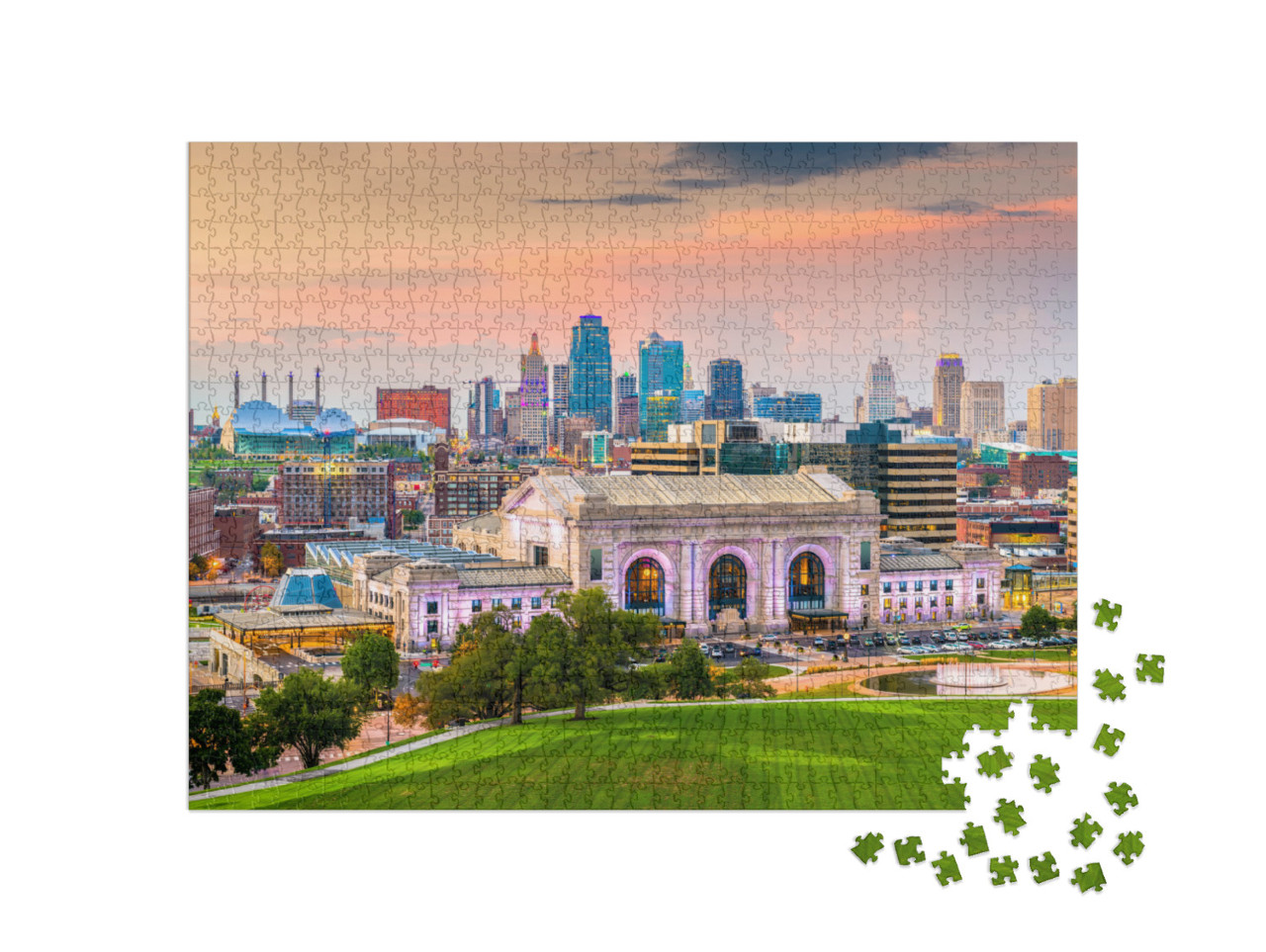 Kansas City, Missouri, USA Downtown Skyline with Union Sta... Jigsaw Puzzle with 1000 pieces