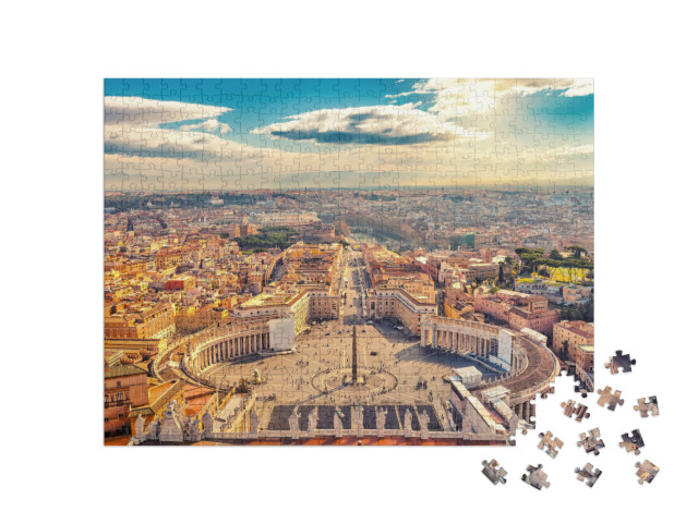 Saint Peters Square in Vatican & Aerial View of Rome... Jigsaw Puzzle with 500 pieces