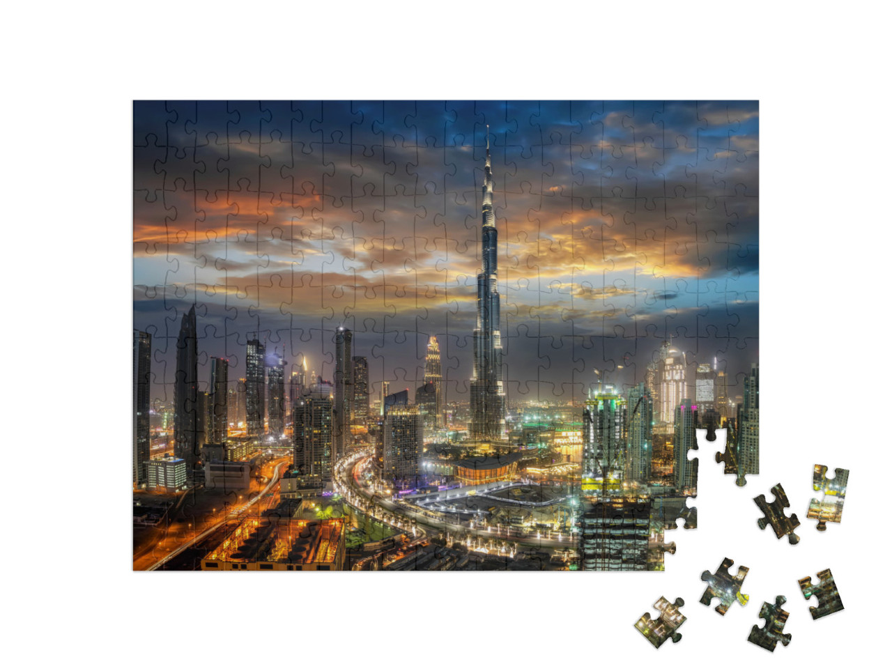 View to Dubai Business Bay with the Various Skyscrapers &... Jigsaw Puzzle with 200 pieces