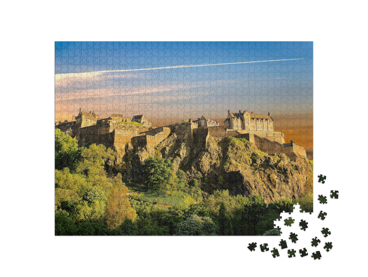 Edinburgh Castle At Sunset. Historic Fortress Which Domin... Jigsaw Puzzle with 1000 pieces