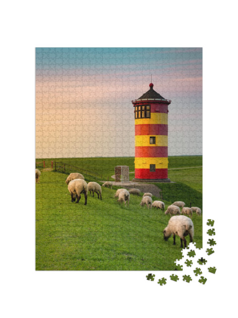 A Beautiful Lighthouse on the East Frisian Coast... Jigsaw Puzzle with 1000 pieces