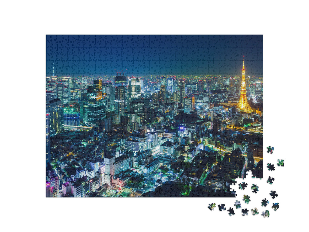 Tokyo Skyline At Night... Jigsaw Puzzle with 1000 pieces