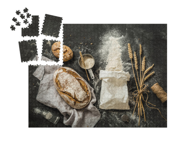 Rustic Bread, Flour Sprinkled from the White Paper Bag, M... | SMART SORTED® | Jigsaw Puzzle with 1000 pieces