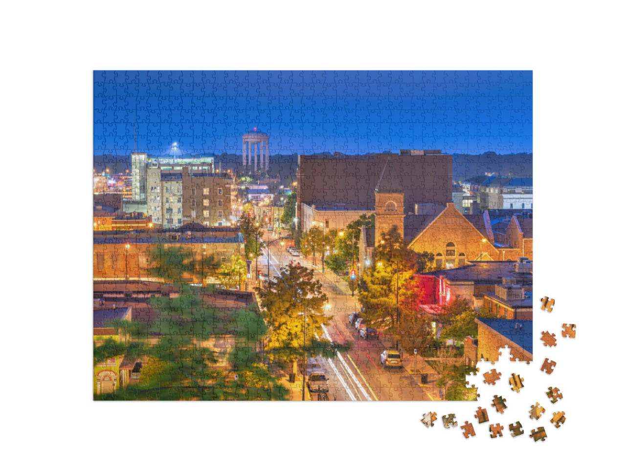 Columbia, Missouri, USA Downtown City Skyline At Twilight... Jigsaw Puzzle with 1000 pieces