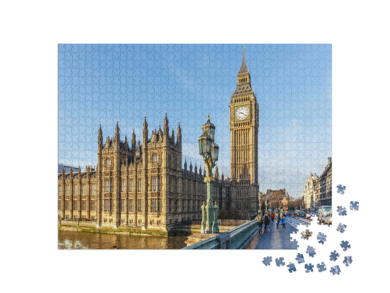 Big Ben Clock Tower in Winter Sunny Morning, London... Jigsaw Puzzle with 1000 pieces