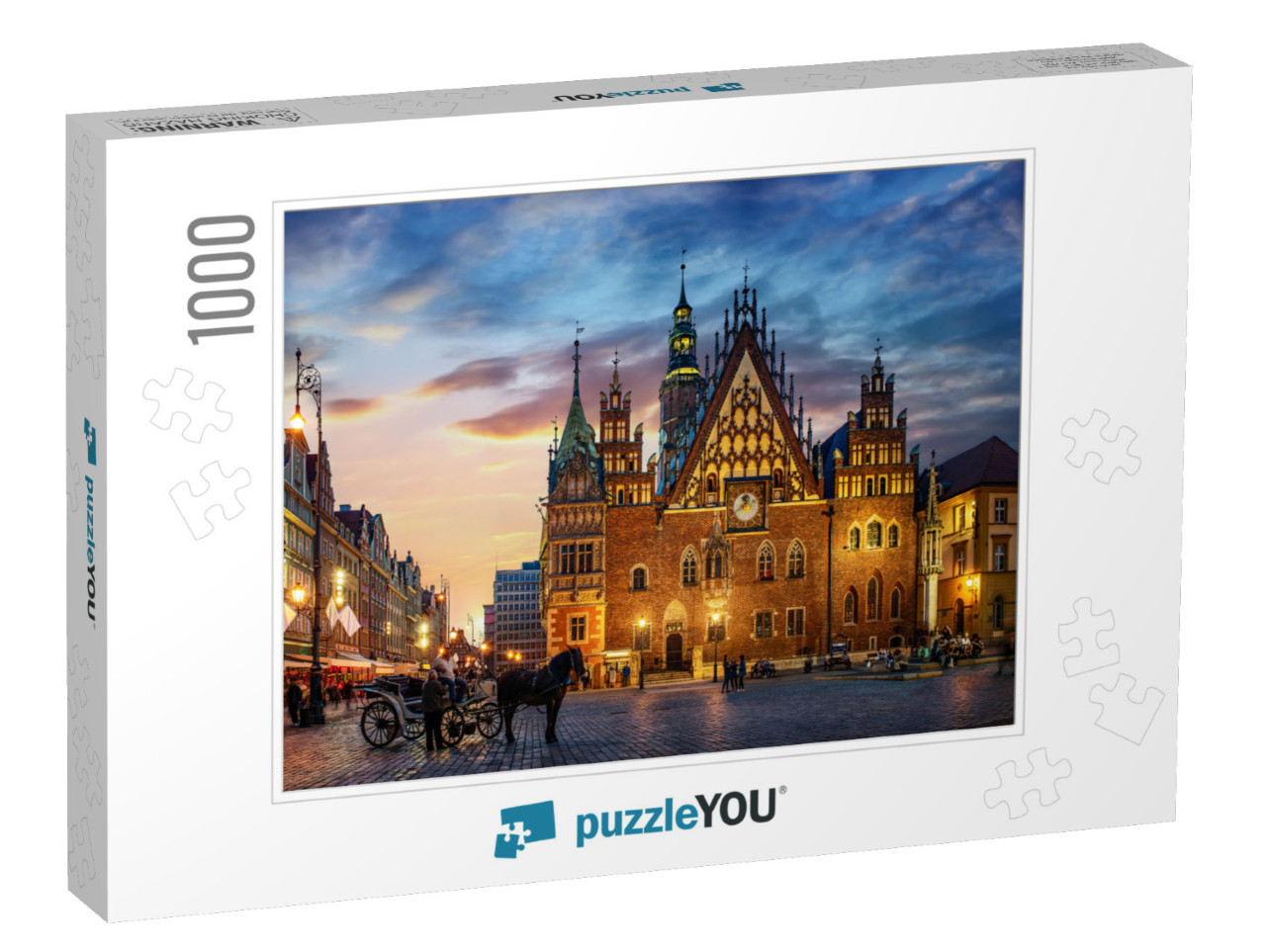 Wroclaw Central Market Square with Old Houses, Town Hall... Jigsaw Puzzle with 1000 pieces