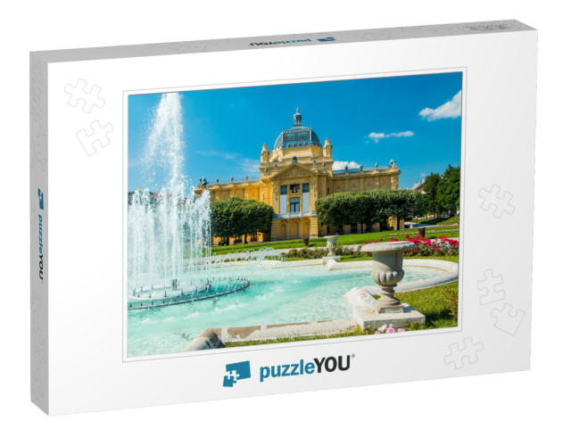 Art Pavilion & Fountain in Zagreb Capital of Croatia... Jigsaw Puzzle