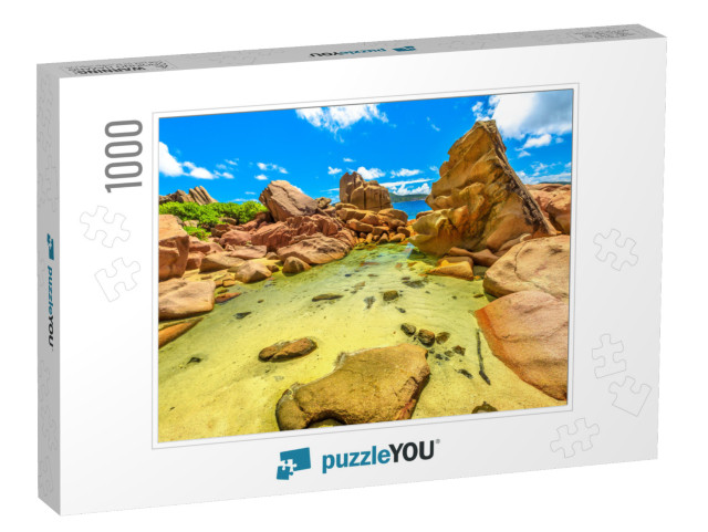 La Digue, Seychelles, Natural Pool. Scenic View of Clear... Jigsaw Puzzle with 1000 pieces