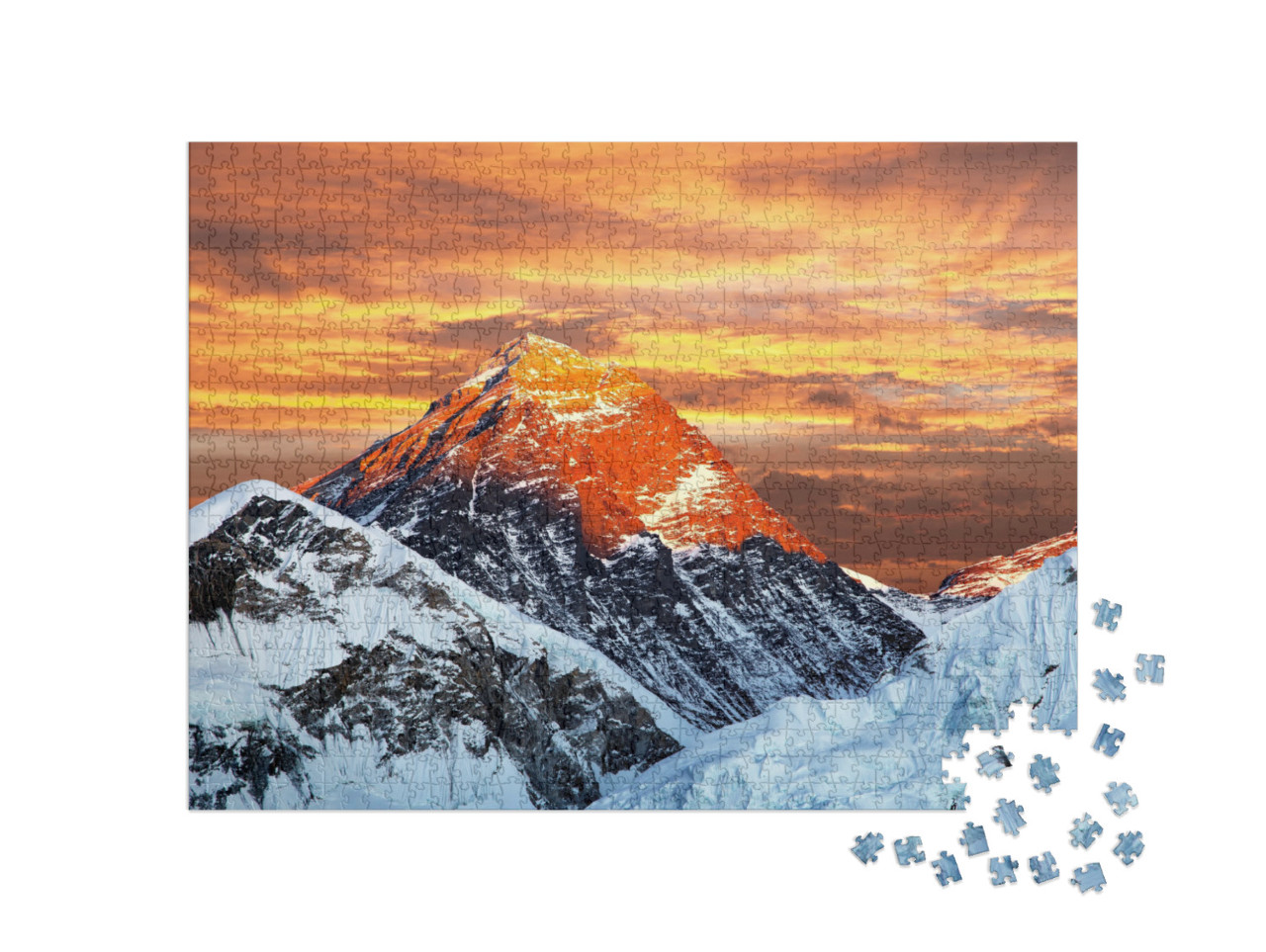 Evening Colored View of Mount Everest from Kala Patthar... Jigsaw Puzzle with 1000 pieces