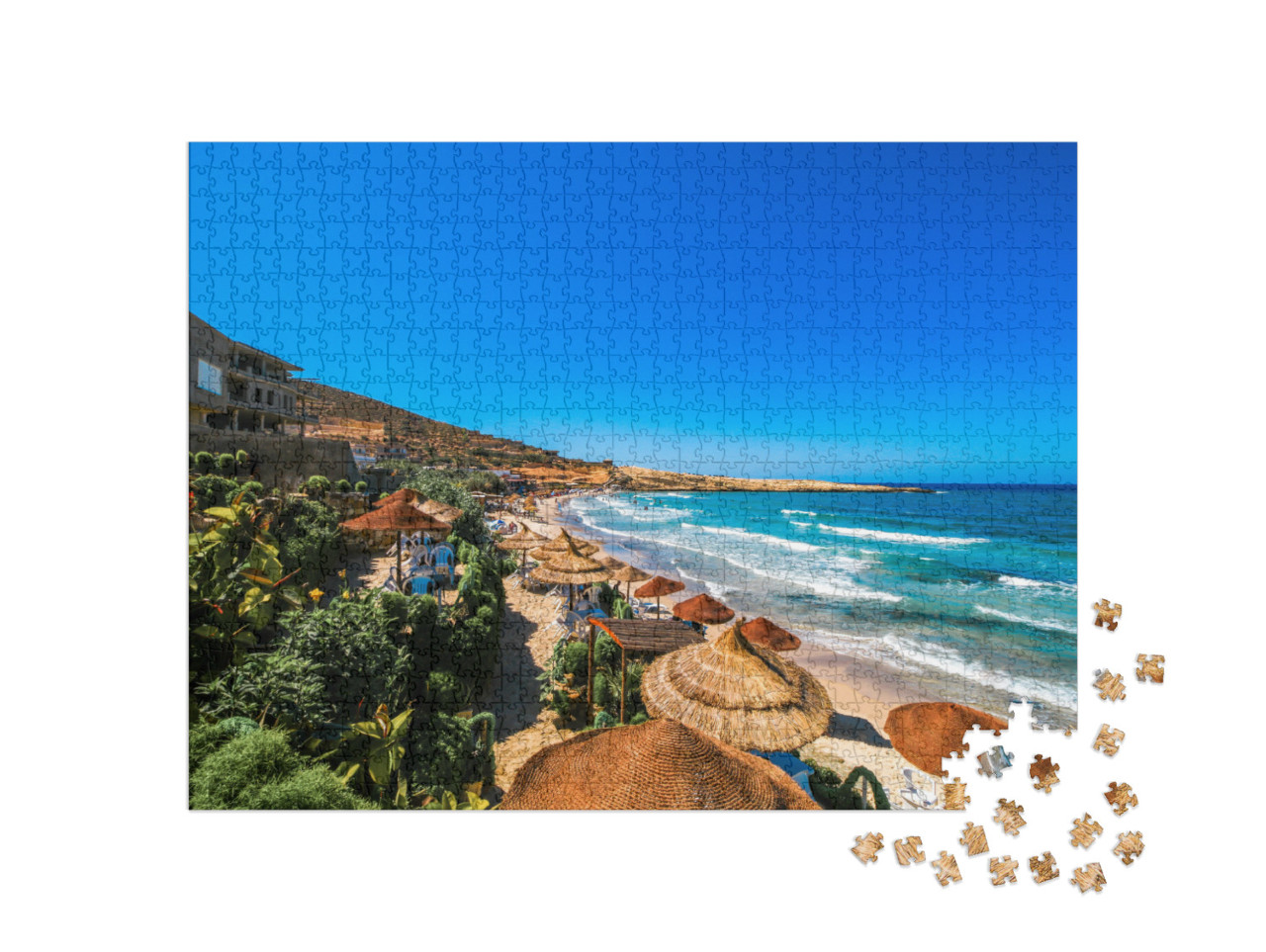 Wonderful Landscape of the Tunisian Beach. Taken At Hamma... Jigsaw Puzzle with 1000 pieces