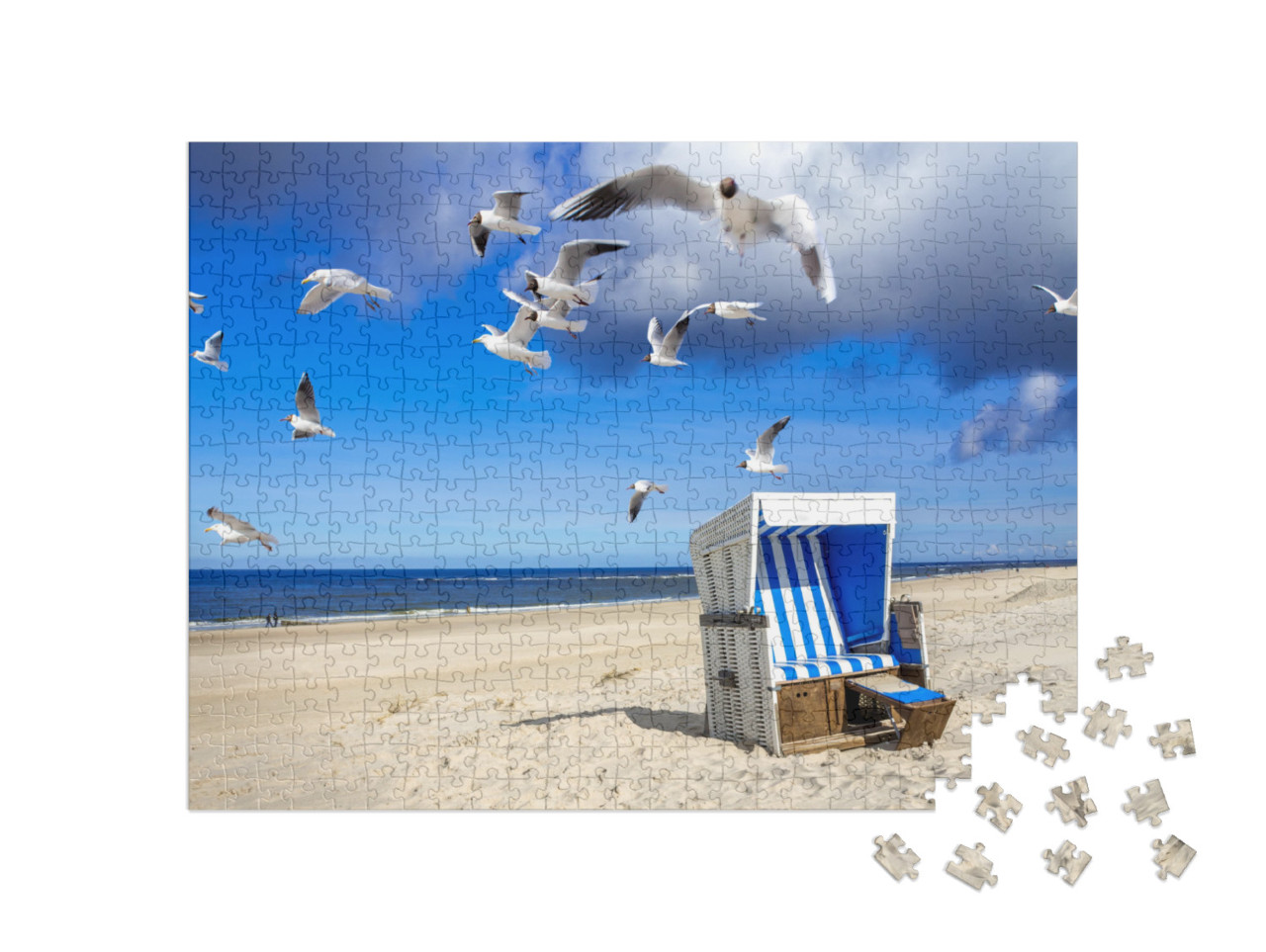 Beach in Westerland, Sylt, Germany... Jigsaw Puzzle with 500 pieces