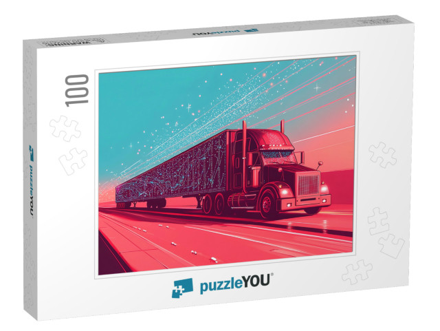 Christmas Truck Jigsaw Puzzle with 100 pieces