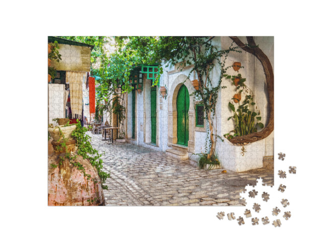 One of Beautiful Streets of Medina in Mahdia. Tunisia... Jigsaw Puzzle with 1000 pieces