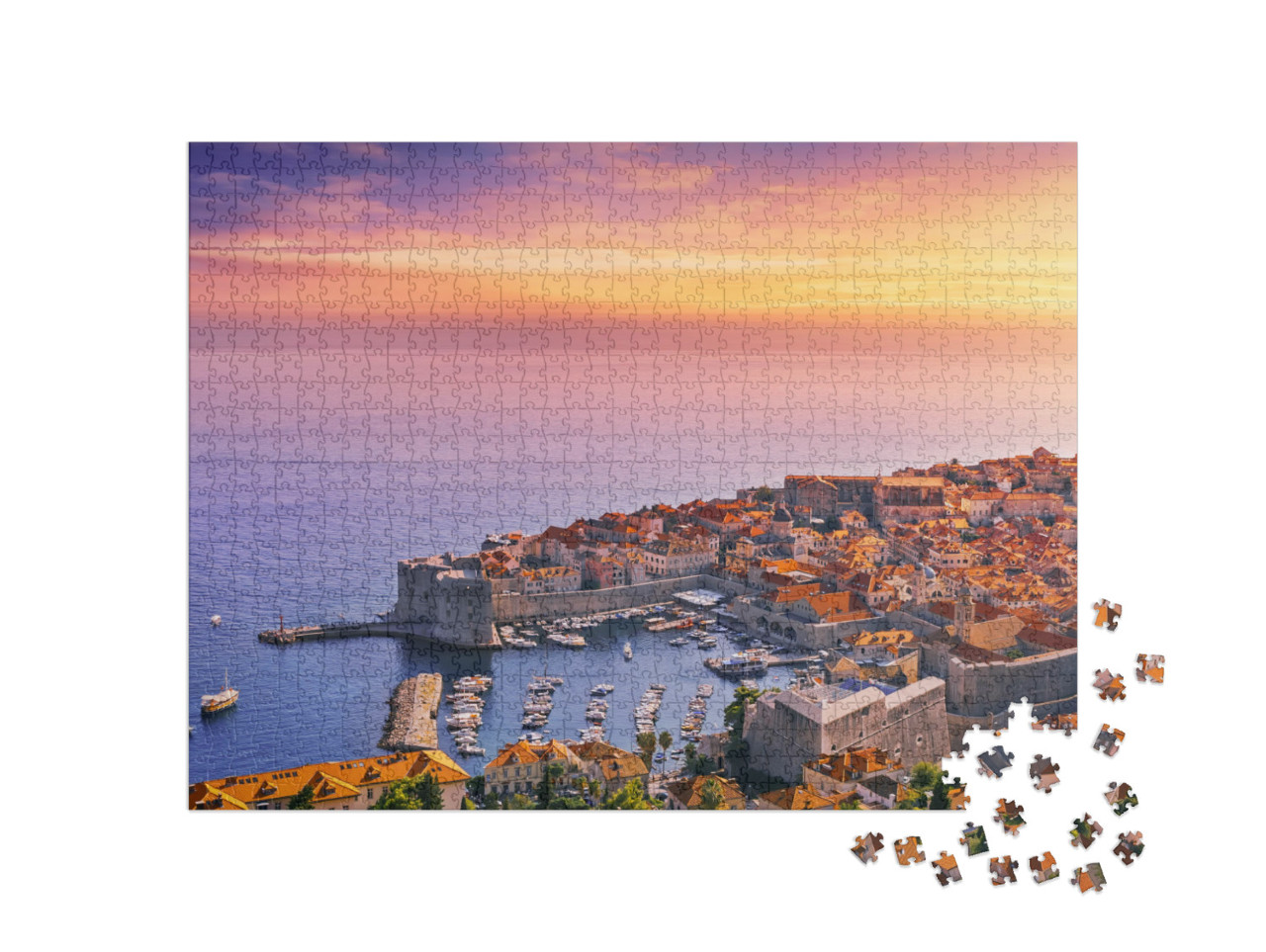 Sunset in Dubrovnik... Jigsaw Puzzle with 1000 pieces