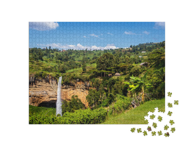 The Third Waterfall of the Famous Sipi Falls in Uganda... Jigsaw Puzzle with 1000 pieces