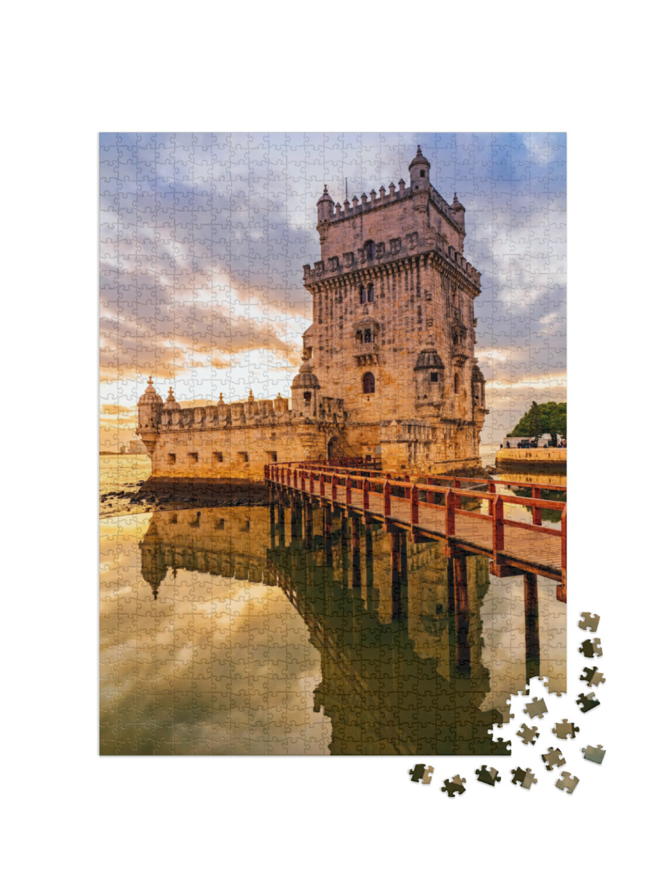 Belem Tower At Sunset in Lisbon, Portugal... Jigsaw Puzzle with 1000 pieces