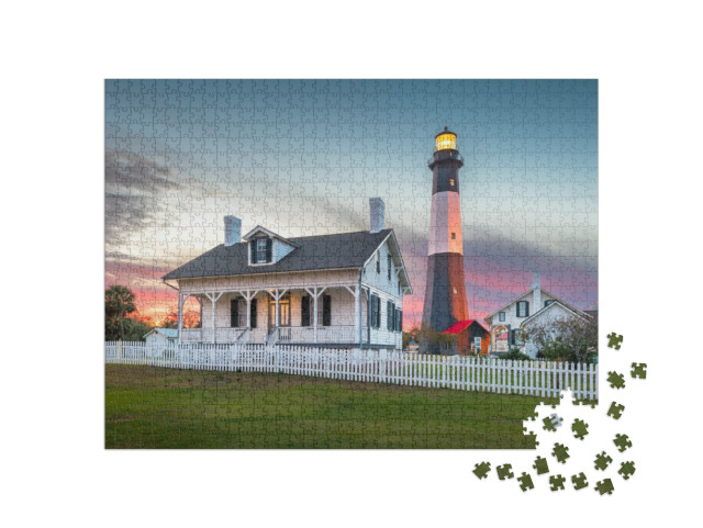 Tybee Island, Georgia, USA At the Lighthouse At Dusk... Jigsaw Puzzle with 1000 pieces