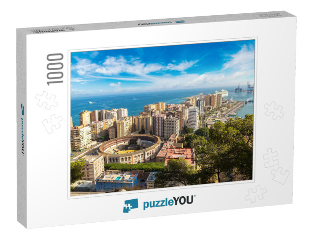 Panoramic Aerial View of Malaga in a Beautiful Summer Day... Jigsaw Puzzle with 1000 pieces