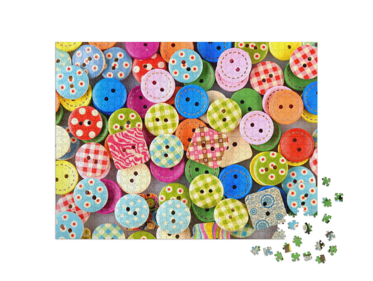 Sewing Buttons Background... Jigsaw Puzzle with 1000 pieces