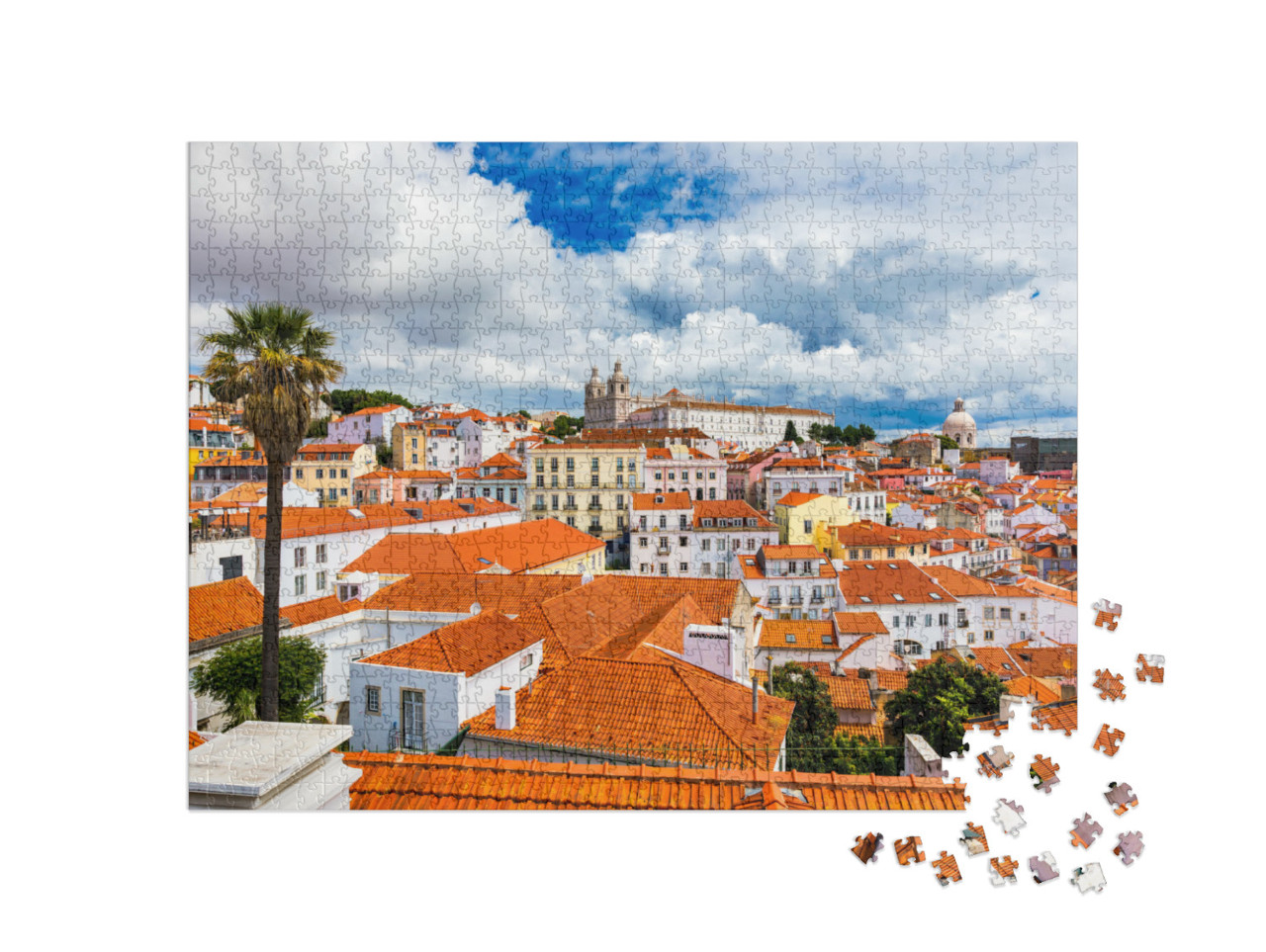 Lisbon, Portugal City Skyline Over the Alfama District. S... Jigsaw Puzzle with 1000 pieces