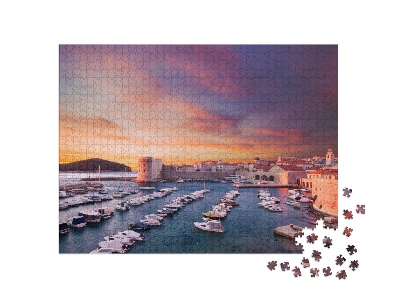 City Port in Dubrovnik. Croatia... Jigsaw Puzzle with 1000 pieces