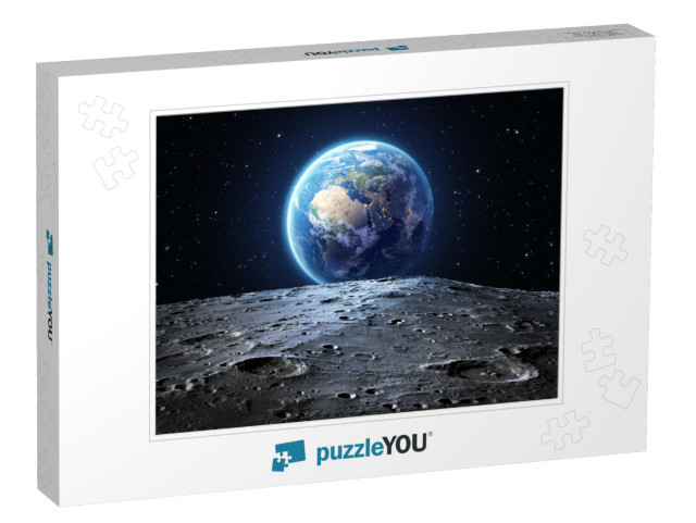 Blue Earth Seen from the Moon Surface Elements of This Im... Jigsaw Puzzle