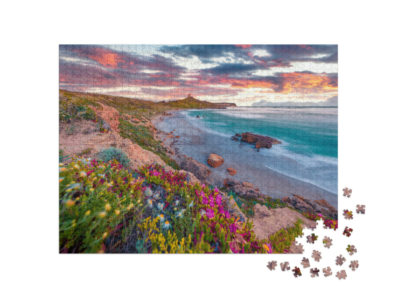 Beautiful Spring Scenery. Colorful Morning Scene of Sardi... Jigsaw Puzzle with 1000 pieces