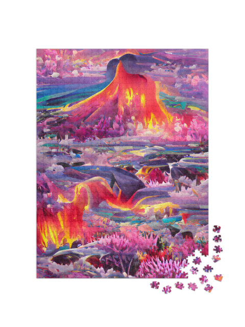 Hawaii Volcanoes National Park with Active Kilauea Volcan... Jigsaw Puzzle with 1000 pieces