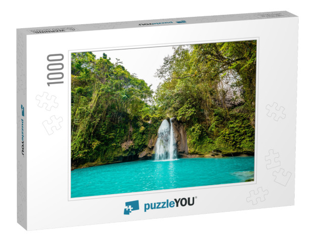 Kawasan Falls on Cebu Island in Philippines, Turquoise Wa... Jigsaw Puzzle with 1000 pieces