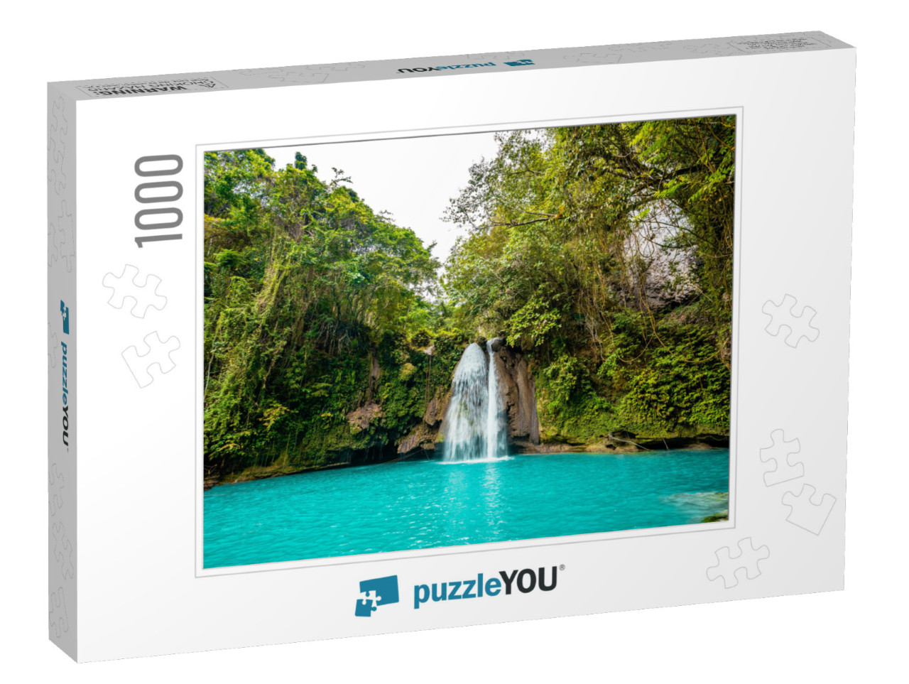 Kawasan Falls on Cebu Island in Philippines, Turquoise Wa... Jigsaw Puzzle with 1000 pieces