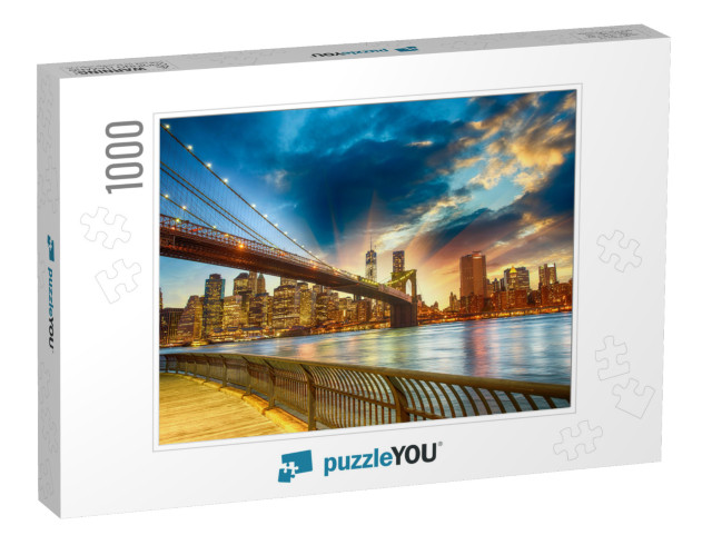 Manhattan, New York City. Spectacular Sunset City View... Jigsaw Puzzle with 1000 pieces