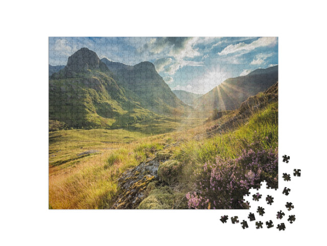 Valley View Below the Mountains of Glencoe, Lochaber, Hig... Jigsaw Puzzle with 1000 pieces