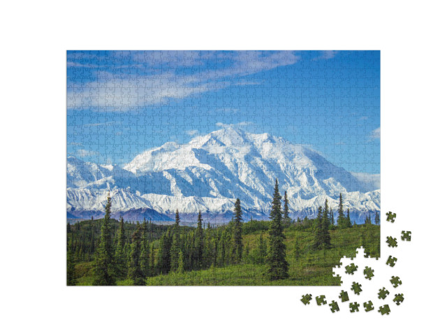 Early Morning View of Mount Denali, the Tallest Peak in C... Jigsaw Puzzle with 1000 pieces