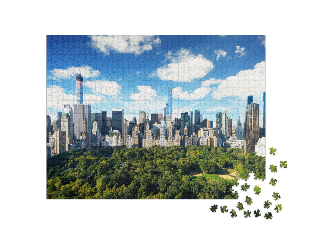 New York City - Central Park View to Manhattan with Park... Jigsaw Puzzle with 1000 pieces