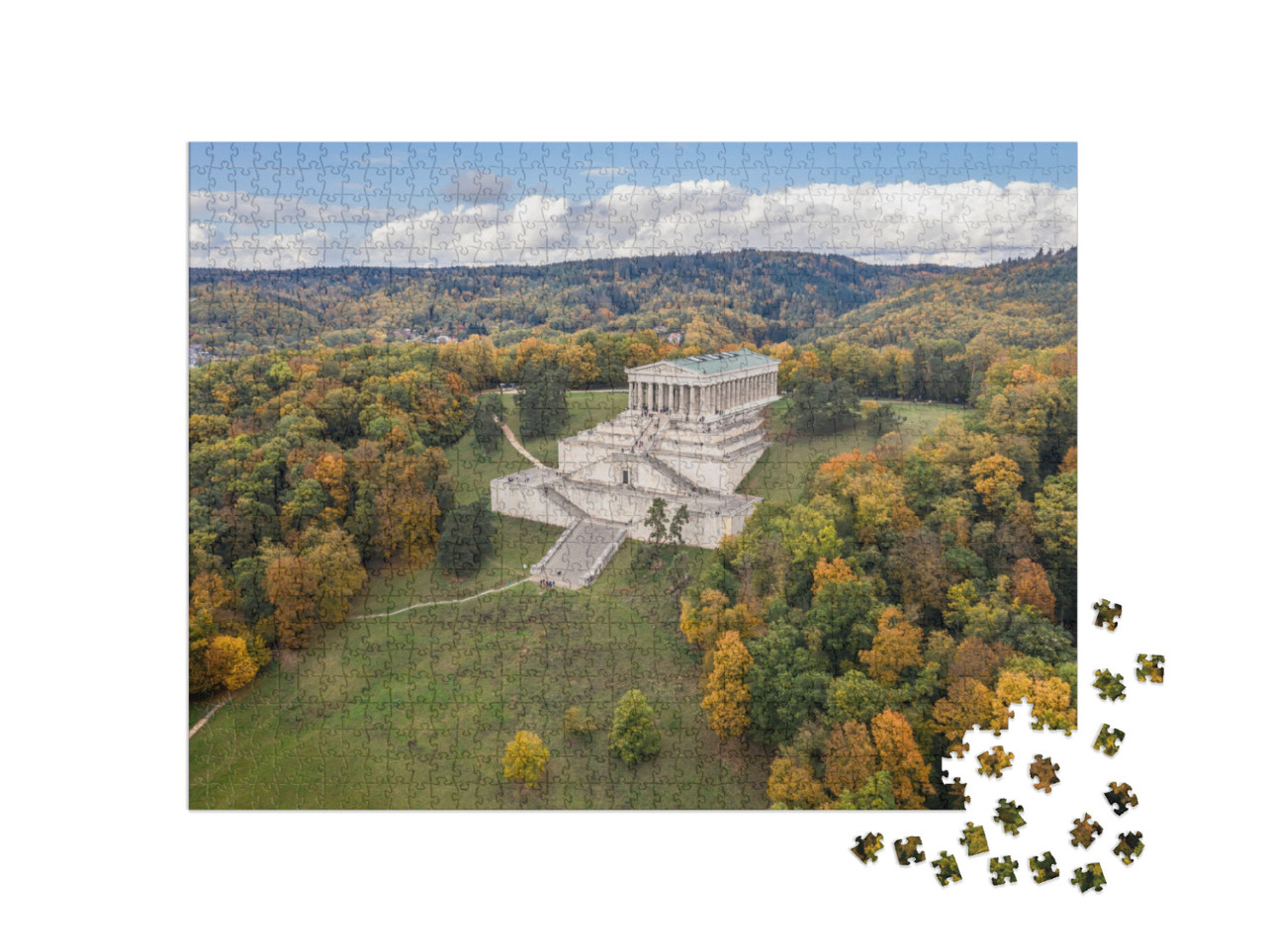 Picture of an Aerial View with a Drone of the Walhalla Bu... Jigsaw Puzzle with 1000 pieces