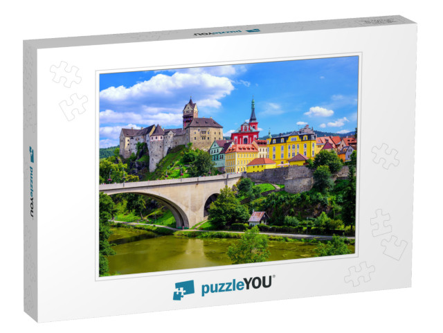 Colorful Town & Castle Loket Over Eger River in the Near... Jigsaw Puzzle