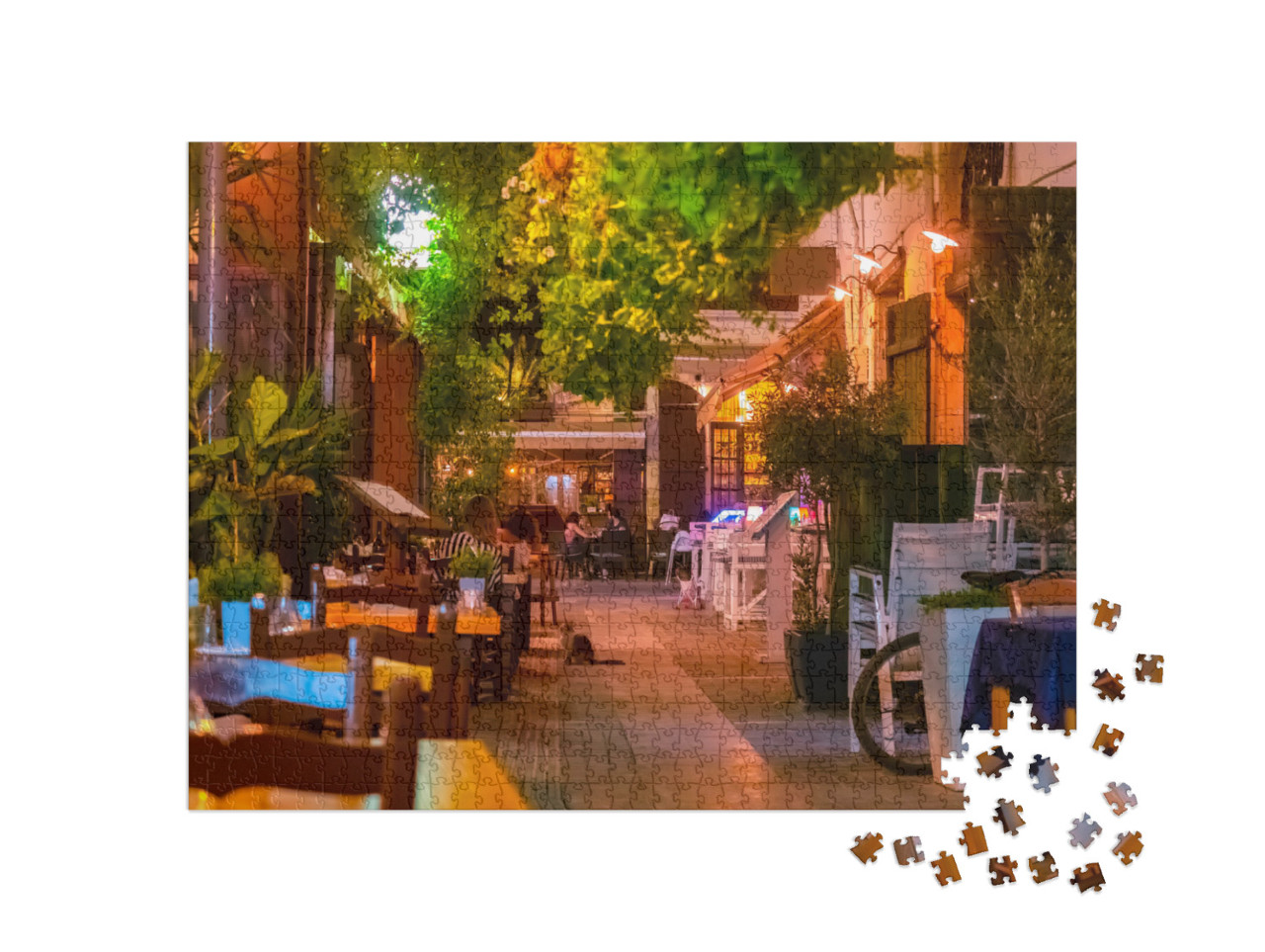 Night Limassol. Cyprus. Walking the Streets of Limassol... Jigsaw Puzzle with 1000 pieces