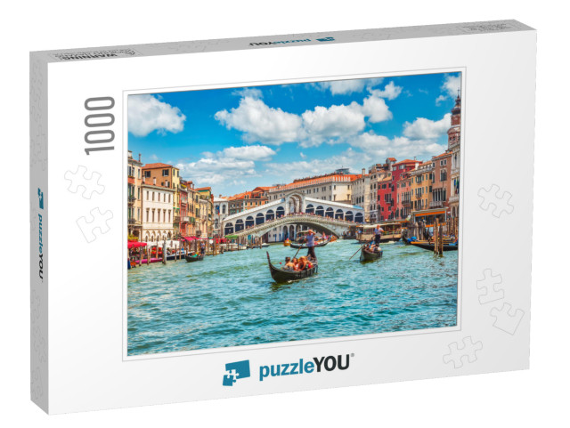 Bridge Rialto on Grand Canal Famous Landmark Panoramic Vi... Jigsaw Puzzle with 1000 pieces