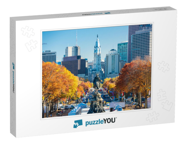 Philadelphia, Pennsylvania, USA in Autumn Overlooking Benj... Jigsaw Puzzle