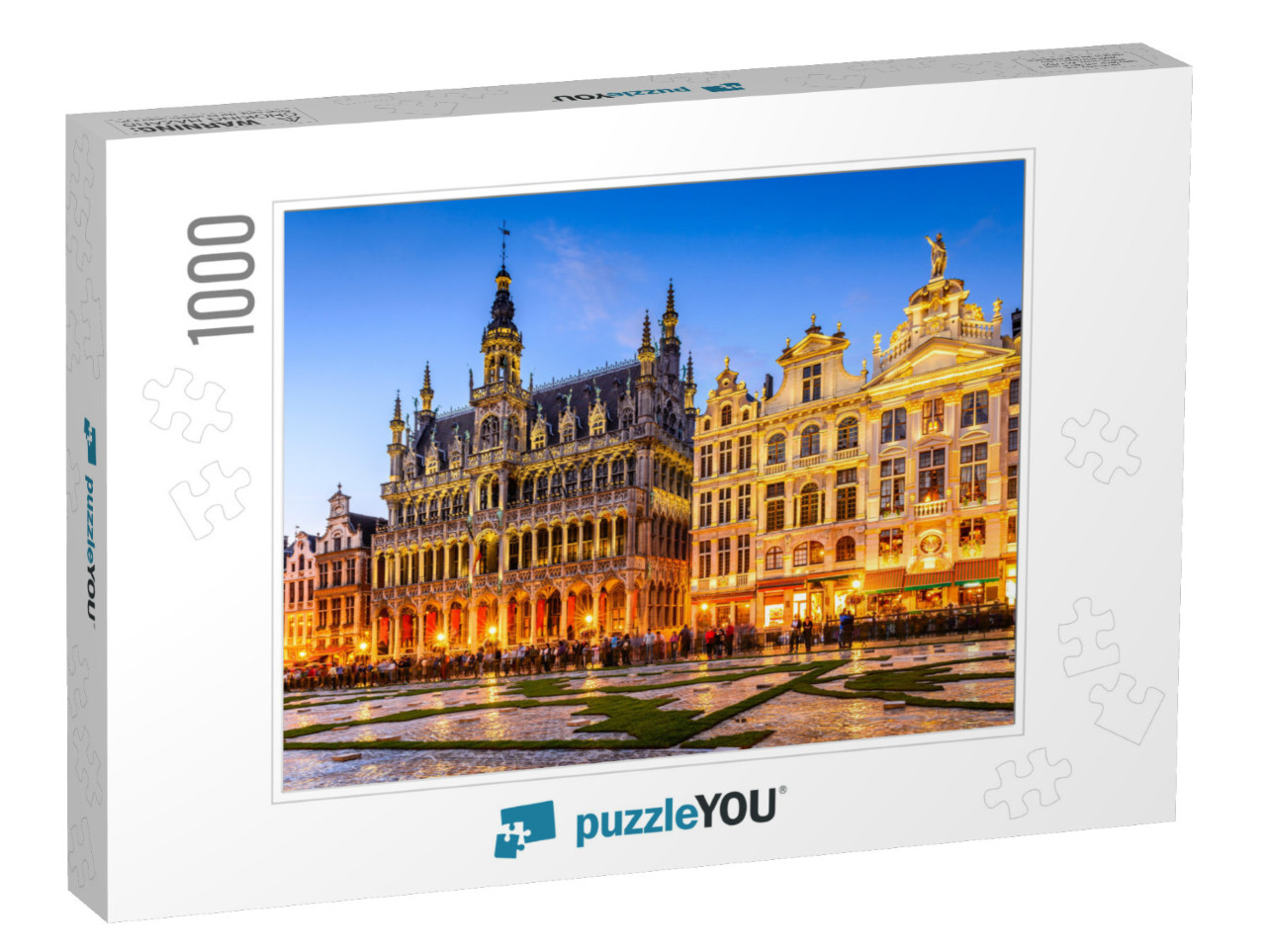 Brussels, Belgium. Wide Angle Night Scene of the Grand Pl... Jigsaw Puzzle with 1000 pieces