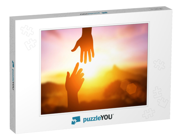 Silhouette of Helping Hand Concept & International Day of... Jigsaw Puzzle