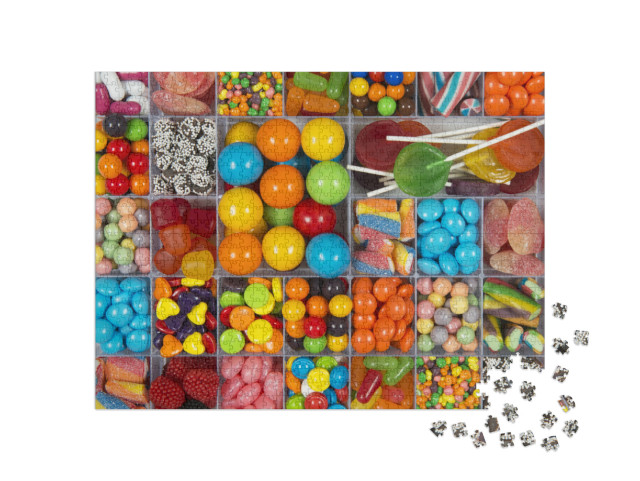 Colorful Candy Compartments Photo Collage Jigsaw Puzzle with 1000 pieces