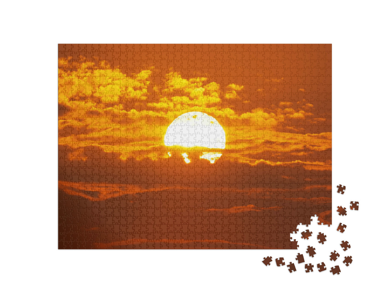 Big Sun on Sunset. Nature Composition... Jigsaw Puzzle with 1000 pieces