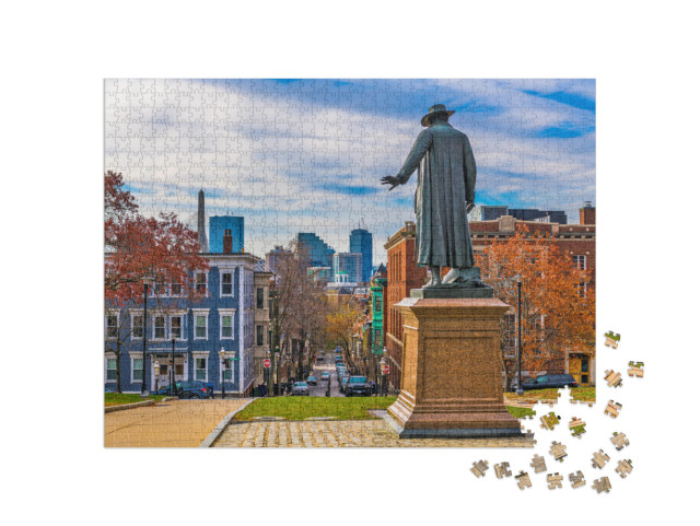 Bunker Hill, Boston, Massachusetts, USA During Autumn Seas... Jigsaw Puzzle with 1000 pieces