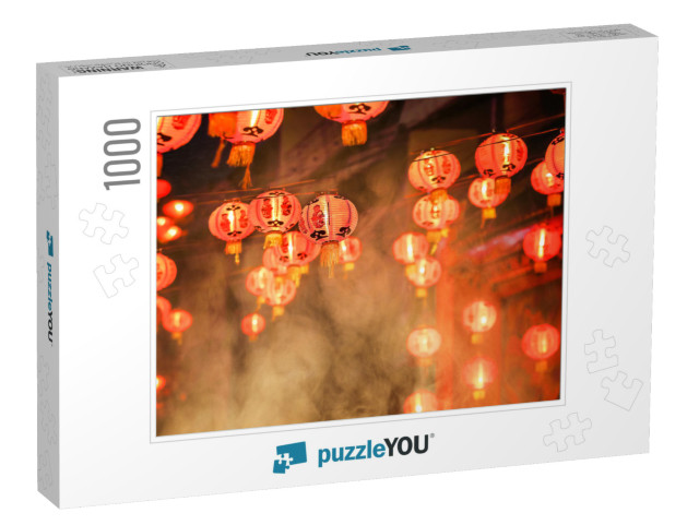 Chinese New Year Lanterns in Chinatown, Firecracker Celeb... Jigsaw Puzzle with 1000 pieces