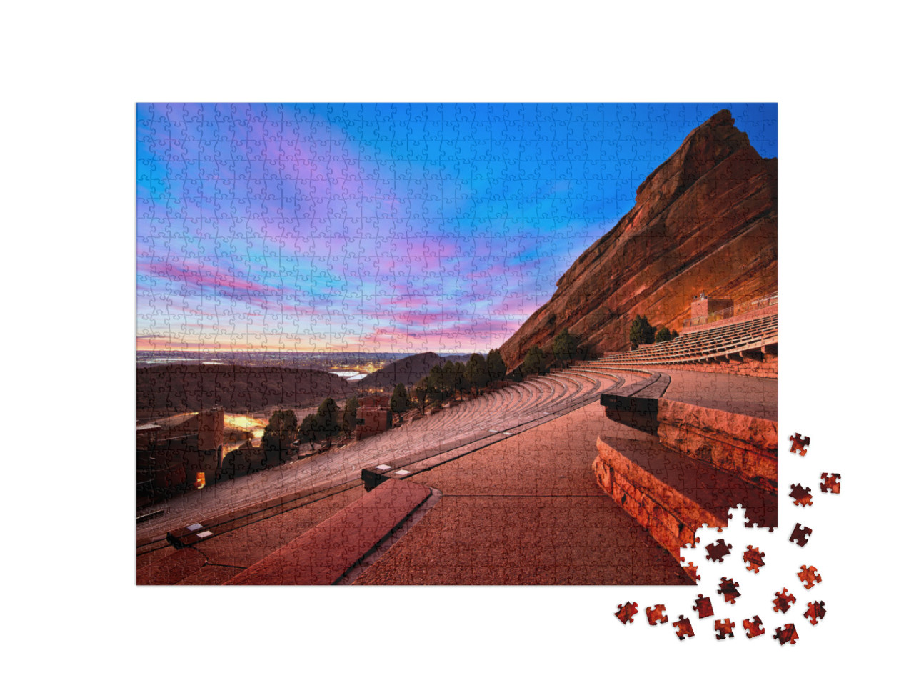 Red Rocks Park At Sunrise, Near Denver Colorado... Jigsaw Puzzle with 1000 pieces