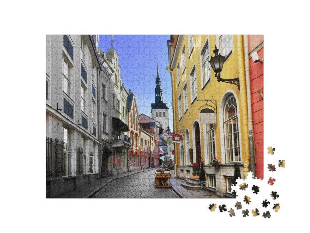 Old Town of Tallinn. Tallinn, Estonia, May 2016... Jigsaw Puzzle with 1000 pieces